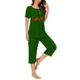 thumbnail image 2 of Qiopertar Ensemble de Pyjama à Manches Courtes et Col Rond pour Femmes avec Poches, Livraison Gratuite, 2 of 4