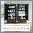 thumbnail image 5 of NadooLite 71"H Black Metal Storage Cabinet with Adjustable Shelves, 2 Doors & 1 Drawers, Multi-Use Organizer for Garage,Dining,Bath,Laundry,Pantry, 5 of 10