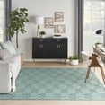 thumbnail image 5 of HomeRoots 8' X 10' Aqua Geometric Flatweave Area Rug, 5 of 9