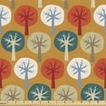 thumbnail image 1 of Autumn Sofa Upholstery Fabric by the Yard, Fall Winter Season Related Retro Creative Colorful Round Tree Motifs, Decorative Fabric for DIY and Home Accents, Dark Yellow and Multicolor by Ambesonne, 1 of 5
