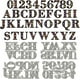 thumbnail image 1 of Juego de 4 troqueles metálicos para cortar letras y números del alfabeto con diseño floral (A-Z, 0-9). Incluye plantilla para letras iniciales y números., 1 of 7