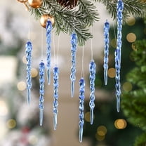 24pcs Christmas Supplies Blue ice Strip Pendant New Christmas Tree Decoration Thread Pendant Tree Ornament