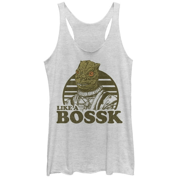 Women's Star Wars Like a Bossk Racerback Tank Top White Heather X Large