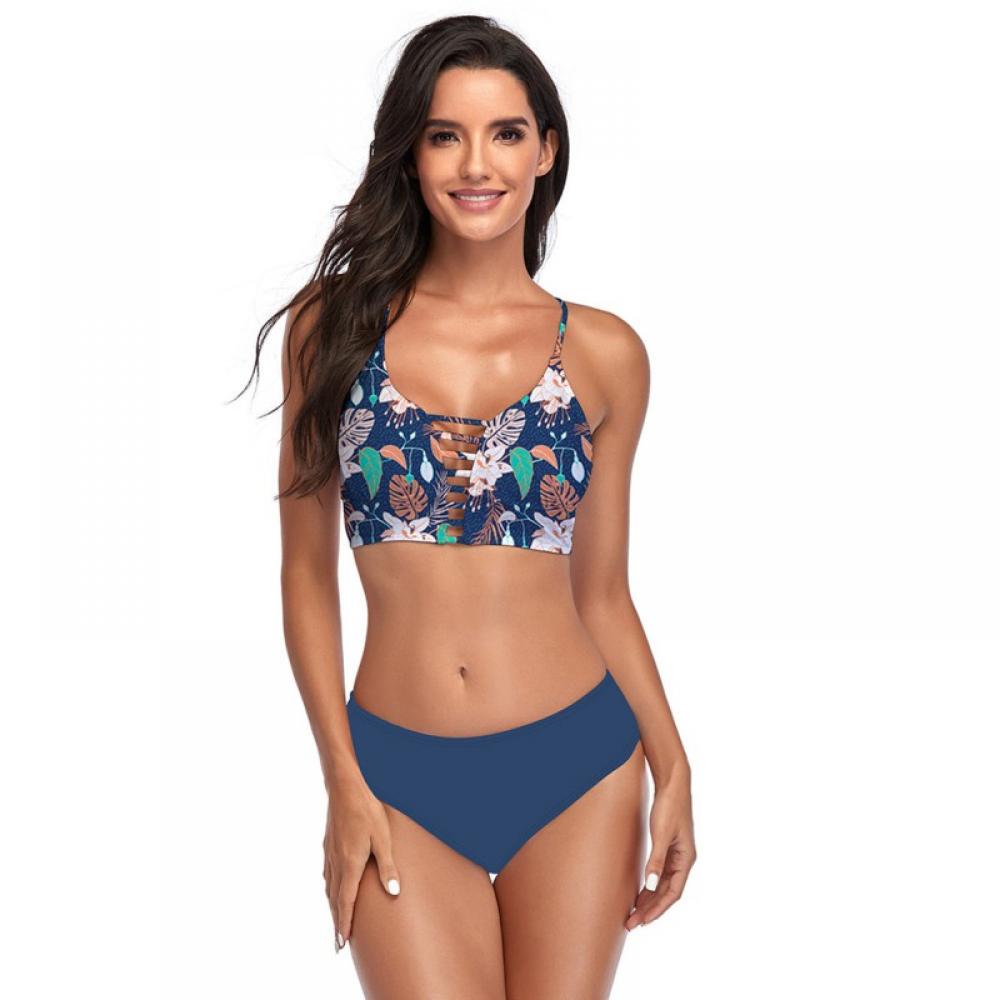 Ardorlove Women's Multicolor Printed Bikini With Lace Up Sexy Polyester Quick Drying Swimsuit - image 1 of 8
