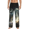 thumbnail image 5 of Mens Pajama Pants, Space White Horse Soft Sleep & Lounge Pants for Men, Cuteness Casual PJ Bottoms Pants with Pockets, 5 of 7
