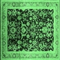 thumbnail image 1 of Ahgly Company Indoor Square Oriental Emerald Green Industrial Area Rugs, 4' Square, 1 of 4