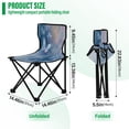 thumbnail image 3 of 600D Oxford Camping Chair Portable Foldable Chair Supports 220 lbs for Picnic, Fishing, Backpacking Blue Butterflies Flying, 3 of 8