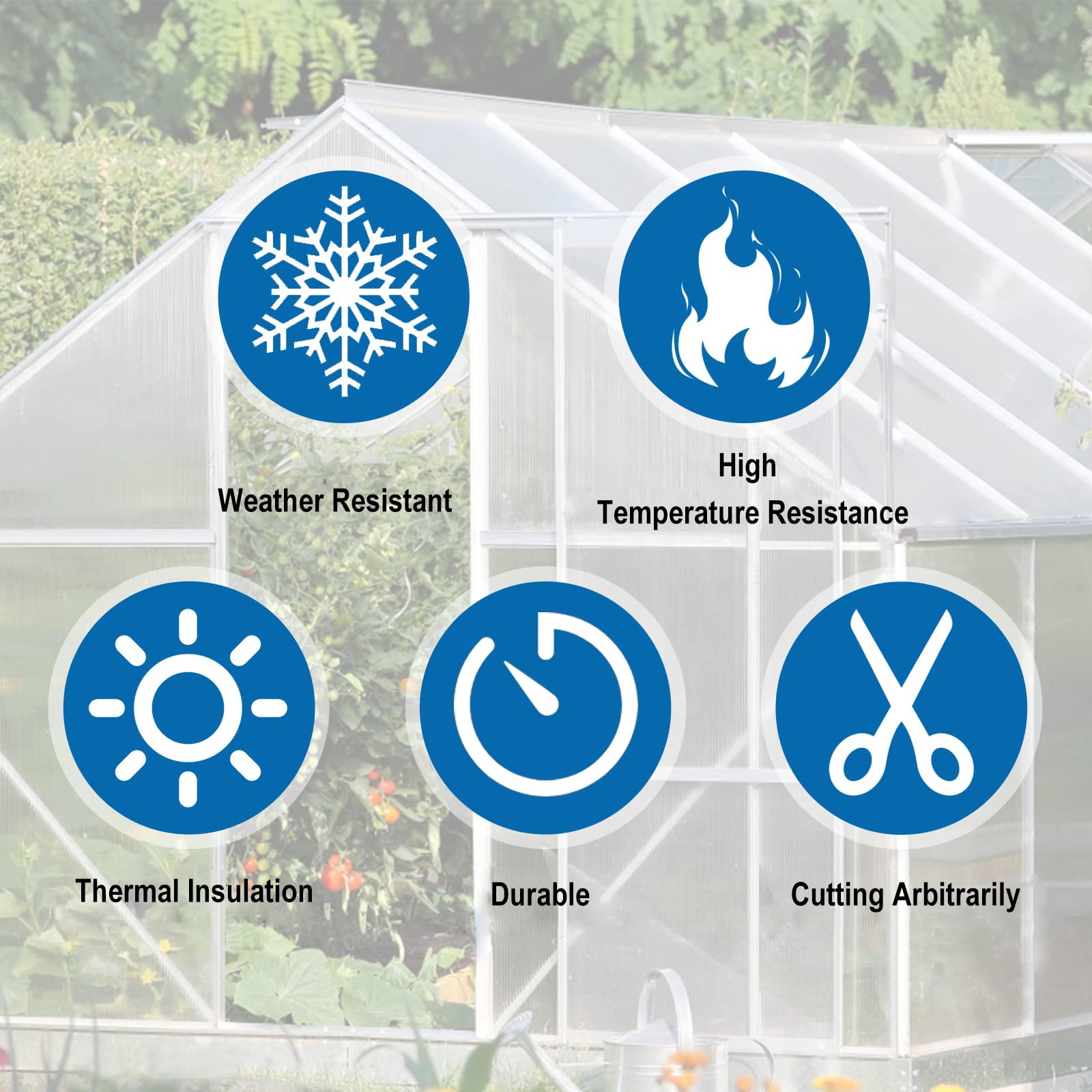 "LZBEITEM Garden Sheeting Cover - 20pc 24.01""x48.03"" UV Protected Twin-Wall Polycarbonate Panels for Greenhouse"