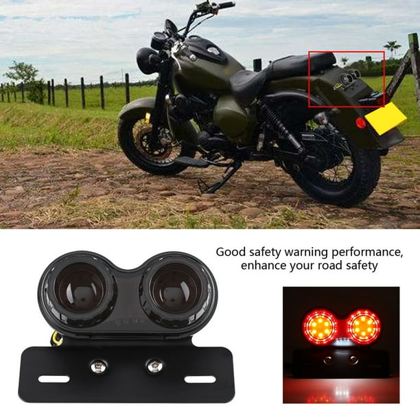 Luz trasera LED para motocicleta, luz indicadora de freno, luz de señal de giro para Cafe Racer personalizada, luz roja