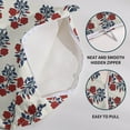 thumbnail image 3 of 4th of July Pillow Covers 20x20 Set of 2 Navy Blue Red Floral Leaves Block Print Outdoor Decorative Throw Pillows Farmhouse Pillowcases Linen Cushion Case Decor for Home Sofa Couch Bed, 3 of 6