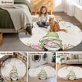 thumbnail image 5 of Gnomes Easter Round Area Rug 7Ft Washable Circle Rugs for Dorm Laundry Room, Eucalyptus Spring Floral Eggs Rustic Vintage Non-Slip Carpet Floor Mats Indoor Outdoor Carpet Runner Aesthetic Home Decor, 5 of 8