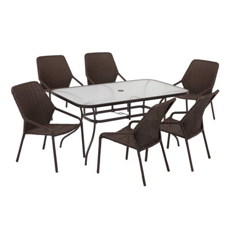 wood 6 seater garden dining set