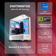 iBUYPOWER Element Gaming PC Desktop Computer Intel Core i7 14700F CPU, NVIDIA GeForce RTX 5060Ti 8GB GPU, 16GB DDR5 RGB 5200MHz RAM, 1TB NVMe SSD,Windows 11 Home,Gamer Keyboard and Mouse- EWI7N56T02