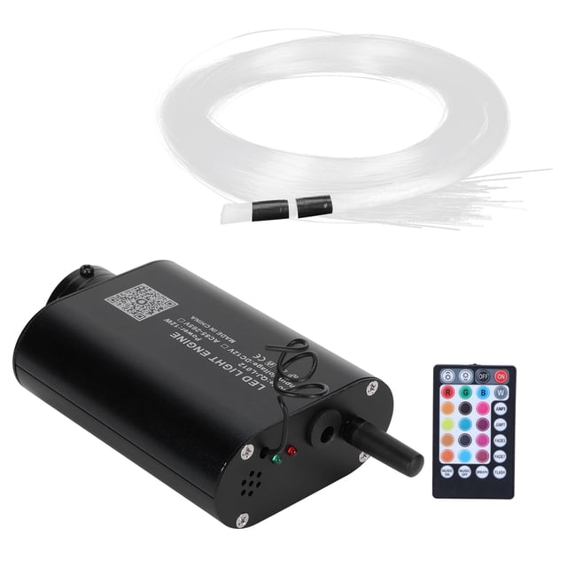Lámpara de techo para coche, lámpara de techo de fibra óptica, lámpara de cable de fibra óptica de 12 W y 2 m, kit de luz de techo para coche, dispositivo de fuente de luz RGBW AC85‑265V EOTVIA NO