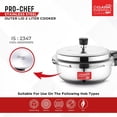 thumbnail image 3 of Prochef Autocuiseur en Acier Inoxydable avec Couvercle Extérieur - 2 Litres, Argent / Surface de Qualité Alimentaire Non Réactive, Non Toxique et Non Tachante - Base Compatible Induction, Couvercle Verrouillable, 3 of 5