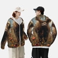 thumbnail image 4 of Balery Grassland Sunflower Cow Sudadera ligera de manga larga con capucha y protección solar UPF 50+ para hombre y mujer, ideal para pesca y running-Large, 4 of 7