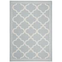 SAFAVIEH Martha Stewart Outdoor Ashen Geometric Machine Washable Indoor/Outdoor Area Rug, Aqua/Cream, 4' x 6'