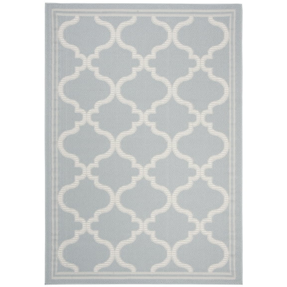 SAFAVIEH Martha Stewart Outdoor Ashen Geometric Machine Washable Indoor/Outdoor Area Rug, Aqua/Cream, 4' x 6'