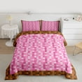 thumbnail image 2 of Feelyou Pixelated Blocks Miners Twin Comforter Sets, Pink Brown Camo Bedding Set, 2-Piece, 2 of 8