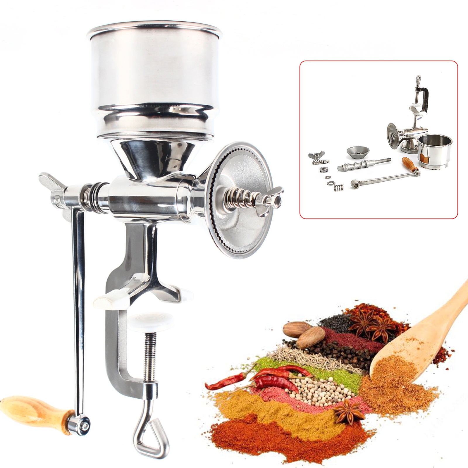 Wuzstar Manual Corn Mill Grinder Stainless Steel Flour Maker Wheat