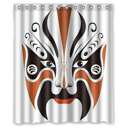 Ganma Anime Facial Makeup In Beijing Opera Shower Curtain Polyester Fabric Bathroom Shower Curtain 60x72