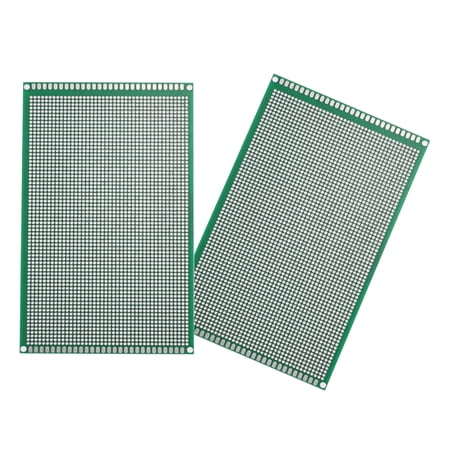 Uxcell 2Pcs Breadboard Solderable 150mm x 90mm Green Circuit PCB Boards Double Sided Tin-Plated PCB Prototype Board for Electronics Prototyping DIY Circuits Projects