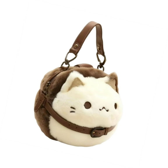 Cartoon Cats Plush Shoulder Bag Plush Handbag Fashionable Cats Handbag Evening Purse Top Handle Bags For Parties And Dates