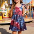 thumbnail image 2 of NIEWTR Girls 4th of July Dress Bowknot Sleeveless Toddler Patriotic Outfit Little Kids Flutter Sleeve Red White Blue Casual Sundress 3T 4T 5T 6T(B-Watermelon Red,2-3 Years), 2 of 5