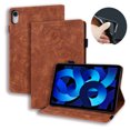 thumbnail image 1 of ELEHOLD Muti-Functional Flip Leather Case for iPad 10th Gen 10.9 2022 with Embossed Flower Card Slots Holders Kickstand Anti-Scratch Shockproof Business Men Women Case,Brown, 1 of 6