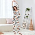 thumbnail image 5 of FORMRS Womens Pajama Set Long Sleeve Top and Pants with Pockets Soft Comfy Lounge Sleepwear, Sizes S-2XL, Orange Cartoon Houses, 5 of 7