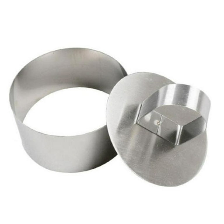 Round Cake Ring Mold, Stainless Steel 6 to 12 Inch Dessert Mousse Molds  with Pusher & Lifter Cooking Rings