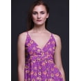 thumbnail image 5 of Bimba Robe Longue Maxi d'Été à Imprimé Floral pour Femme, Col en V, Tenue de Villégiature de Vacances - X-Grand, 5 of 5