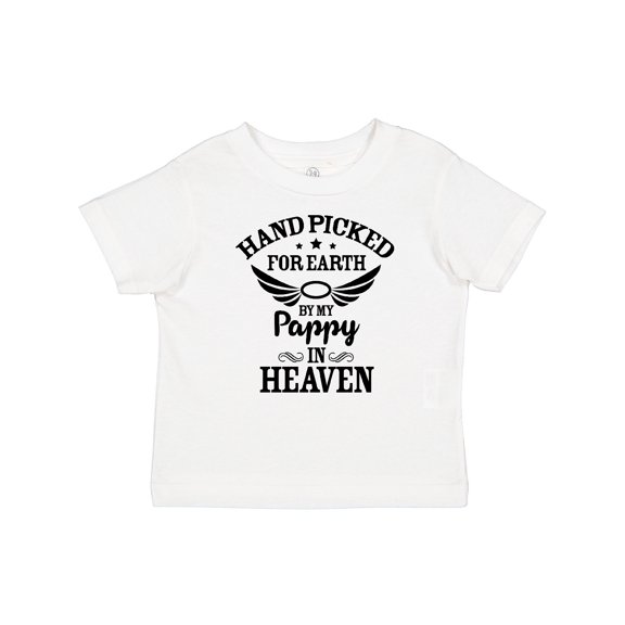 Inktastic Handpicked for Earth by My Pappy in Heaven with Angel Wings Boys or Girls Baby T-Shirt