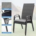 thumbnail image 5 of FUNDAZE Outdoor Dining Chairs Set of 2, Patio Dining Chair Stackable Armrest Patio Chairs Space Saving for Garden Backyard Deck, Gray, 5 of 7