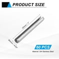 thumbnail image 2 of Uxcell 60Pcs Slotted Split Roll Pins 4/25 Inch(4mm) Dia. 1 Inch(25mm) Length Steel Spring Tension Expansion Dowels for Secure Fastening, Silver, 2 of 6