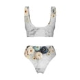 thumbnail image 6 of Rocae Pumpkin And White Marble for Bikini Set for Women Two Piece Sexy High Swimsuits Split Crossover Bikini X-Large, 6 of 9