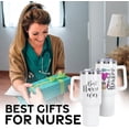 thumbnail image 7 of Nurse Gifts for Women 40oz Tumbler with Handle and Straw Lid,Nurse Accessories Vacuum Insulated Leak Proof Tumbler Gifts for Nurses,Nurses Week Gifts Stainless Steel Travel Mug,White Stethoscope, 7 of 7