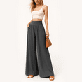 thumbnail image 5 of MLDRA Wide Leg Pants Women Flowy Dressy Cotton Casual Womens Pants Elastic High Waist Palazzo Pant for Women with Pockets, 5 of 6