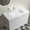 thumbnail image 3 of 36" Bathroom Vanity with Sink, Large Storage Wall Mounted Floating Bathroom Vanity for Modern Bathroom, One-Piece Black Sink Basin without Drain and Faucet, White, 3 of 9