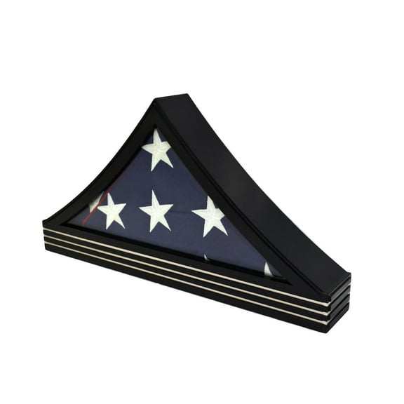 Chevron Flag Display Case Glass Cabinet for 5x9.5' Flag