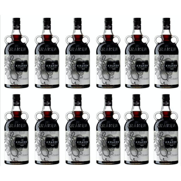 Pack de 12 Ron Kraken Black Spiced 750 ml