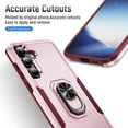 thumbnail image 4 of for Samsung Galaxy S24 FE Case, Slim Fit Military Grade Drop Tested Dual Layer Shockproof Case with 360 Ring Holder Kickstand Protective Rugged Car Magnetic Non-Slip Phone Case,Pink+Rose, 4 of 10