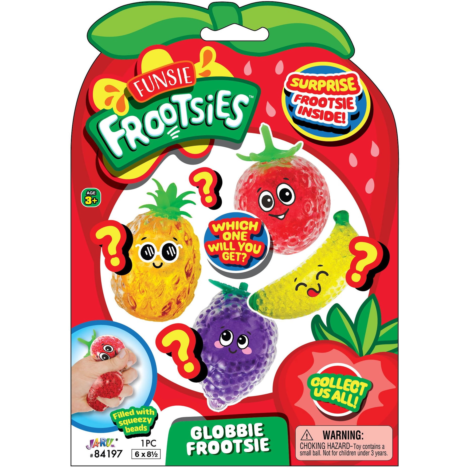 Ja-Ru Squish Attachment Globby Frootsies Novelty Squeeze Fruit Toy for Ages 3+