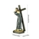 thumbnail image 3 of Adornos navideños, estatua de resina de un hombre occidental cargando un estante camino al Calvario, pequeña estatua de resina decorativa religiosa de la crucifixión de Jesús cargando la cruz, 3 of 6
