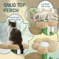 thumbnail image 5 of 33in Cat Tree, Multi-level Cat Tower with Cat Scratching Post with Curved Perch, Cozy Cat Condo, Padded Top Bed for Kittens and Indoor Cats, Beige & Green, 5 of 9
