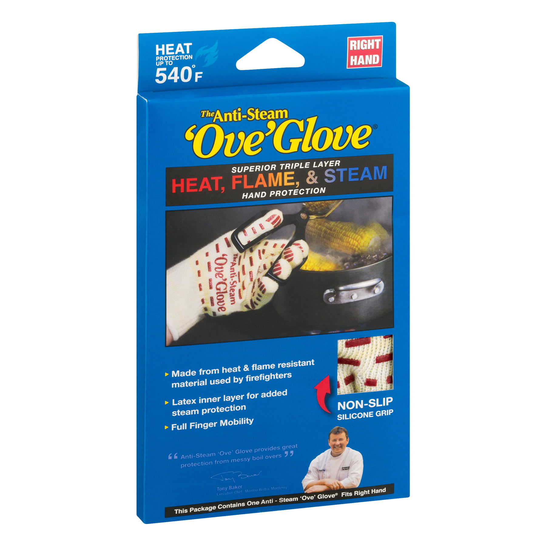 Teflon Glove, Withstands temperatures up to 450 degrees, and does not catch  fire or melt! Handle and more. Fits either hand.