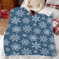 thumbnail image 5 of Winter Snowflakes Throw Blanket Christmas Throws Blankets Soft Warm Cozy Flannel Blanket for Bedroom Living Rooms Couch Sofa Bed Home Decorations 50x60 Inch, Blue, 5 of 7