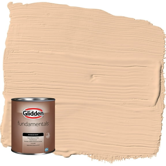 Glidden Fundamentals Caramel Ice / Orange Flat Exterior Paint, 1 Quart