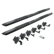 Go Rhino V3415587T V-Series V3 Aluminum Side Steps and Mounting Brackets Kit - Textured Black  For 15-24 F-150, F-250 Super Duty, F-350 Super Duty (Crew Cab Pickup)