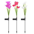 thumbnail image 1 of Luces solares para césped, luces de flores artificiales, 4 luces de lirio grandes, luces de jardín, luces de paisaje de jardín, 1 of 5